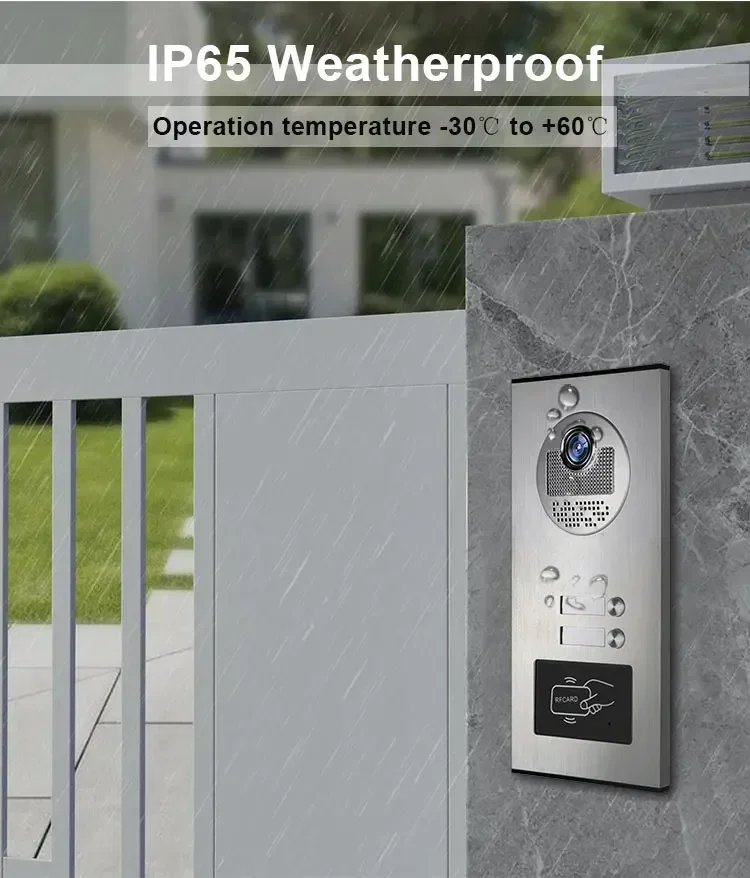ANJIELO SMART 2/3/4 Einheiten Mehrfamilienhaus-Gegensprechanlage mit RFID-Karten-Entriegelung 7-Zoll 4-Draht Video-Türsprechanlage – Detail 4
