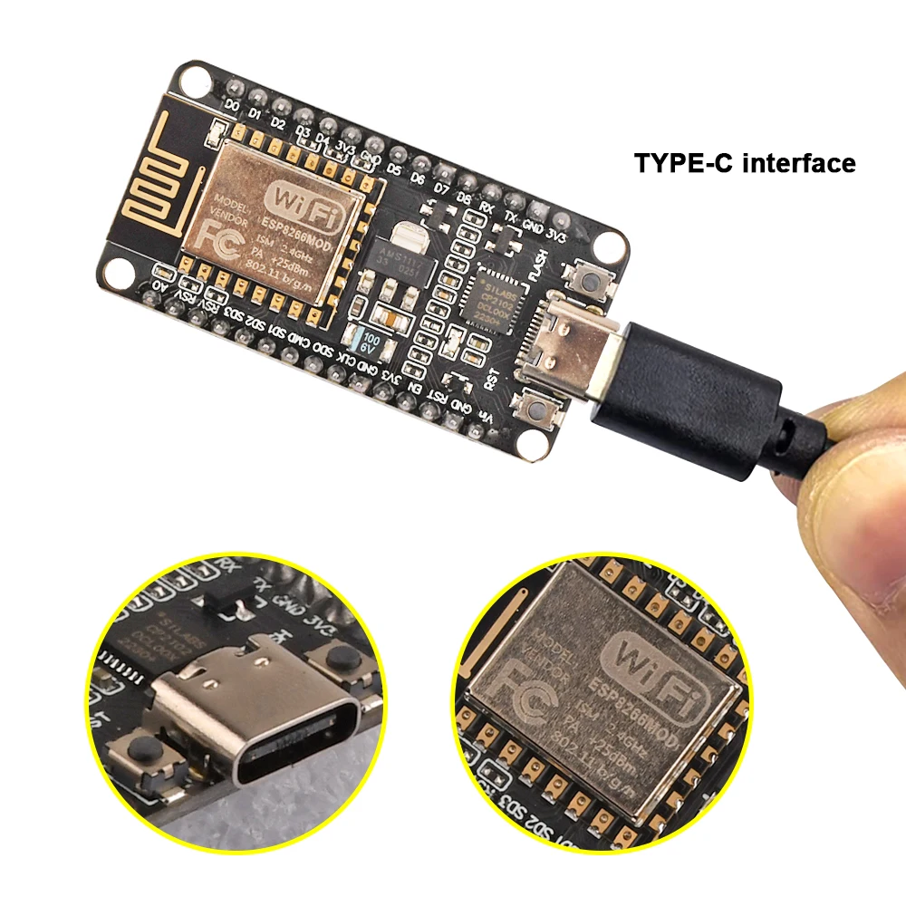Беспроводной модуль NodeMCU Lua V3 Type-C Micro USB CP2102 WIFI Интернет вещей, разрабатывающая плата на основе контакта ESP8266