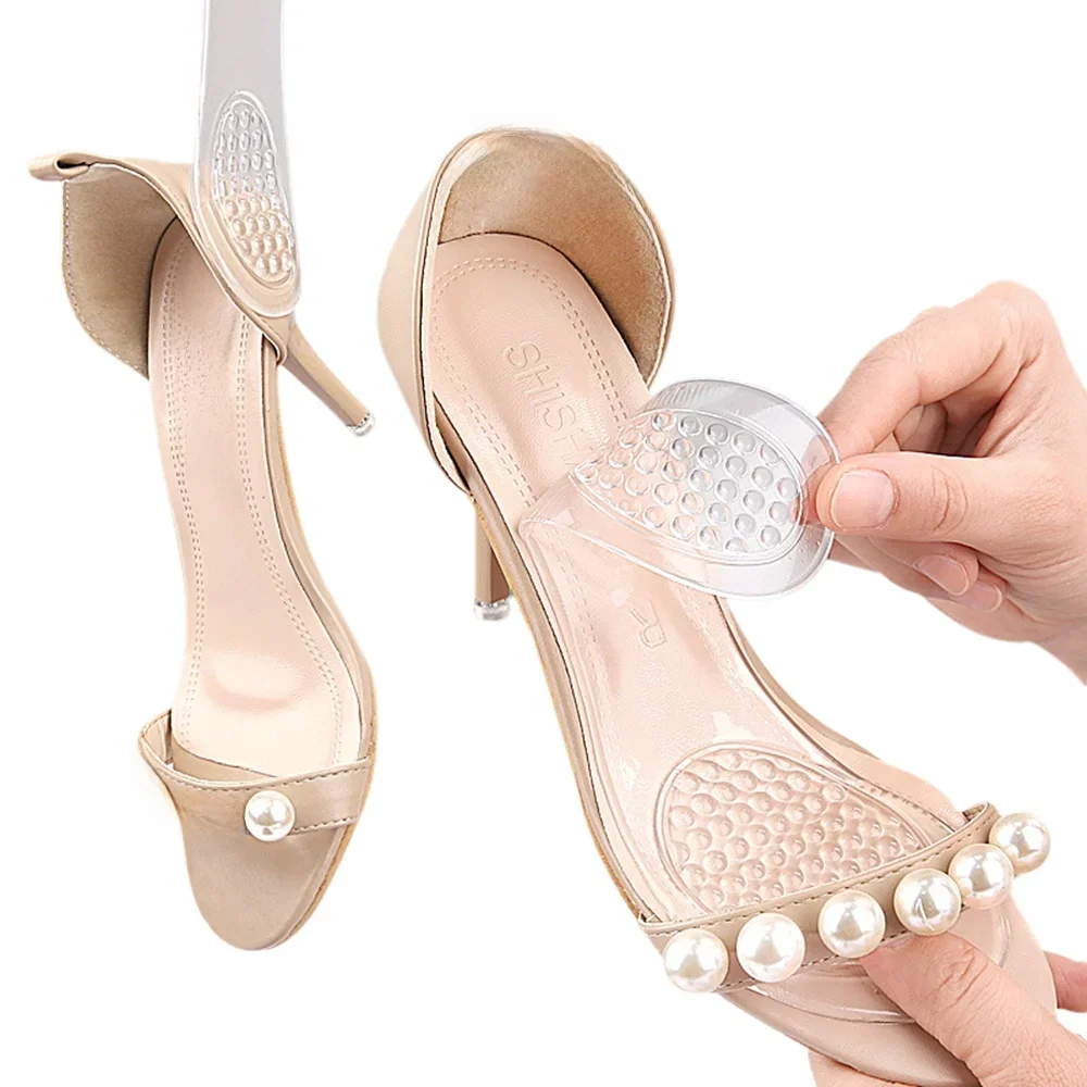 1 Pair Silicone Women High Heel Insoles Soft Non Slip Shock Absorbing Reusable