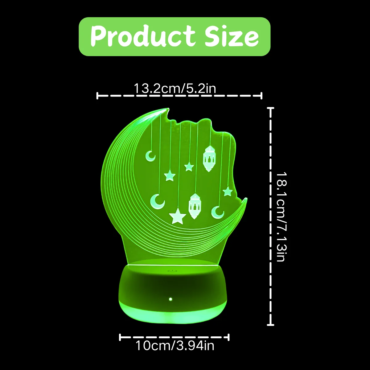 1pc Beautiful Creative Moon Exquisite 3D Night Light, Touch Switch Seven Color Conversion, USB Power Supply, Decorative Light.