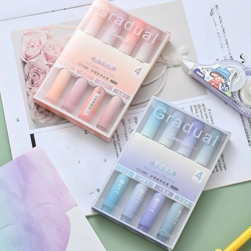 هايلايتر ألوان باستيل خفيفة نابضة بالحياة لتدوين الملاحظات ودراسة الكتب المدرسية وعلامات طرف الإزميل واللوازم المدرسية للطلاب والعودة إلى المدرسة