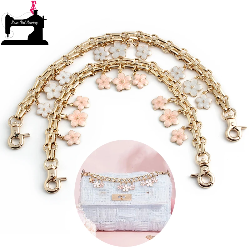 

2/5/10PCS Length:31cm Cherry Blossom Bag Strap Extender Chain For DIY Convert Crossbody Charm Purse Short Handle Accessories