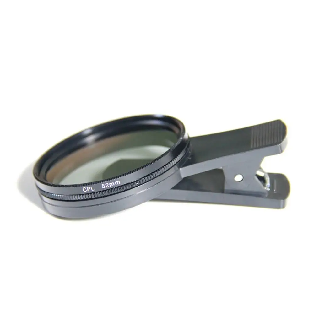 Universal 52mm 67mm CPL Camera Lens Filter with Clip Portable Polarizer Restore Color Anti-reflection Phone Filter for All Phone