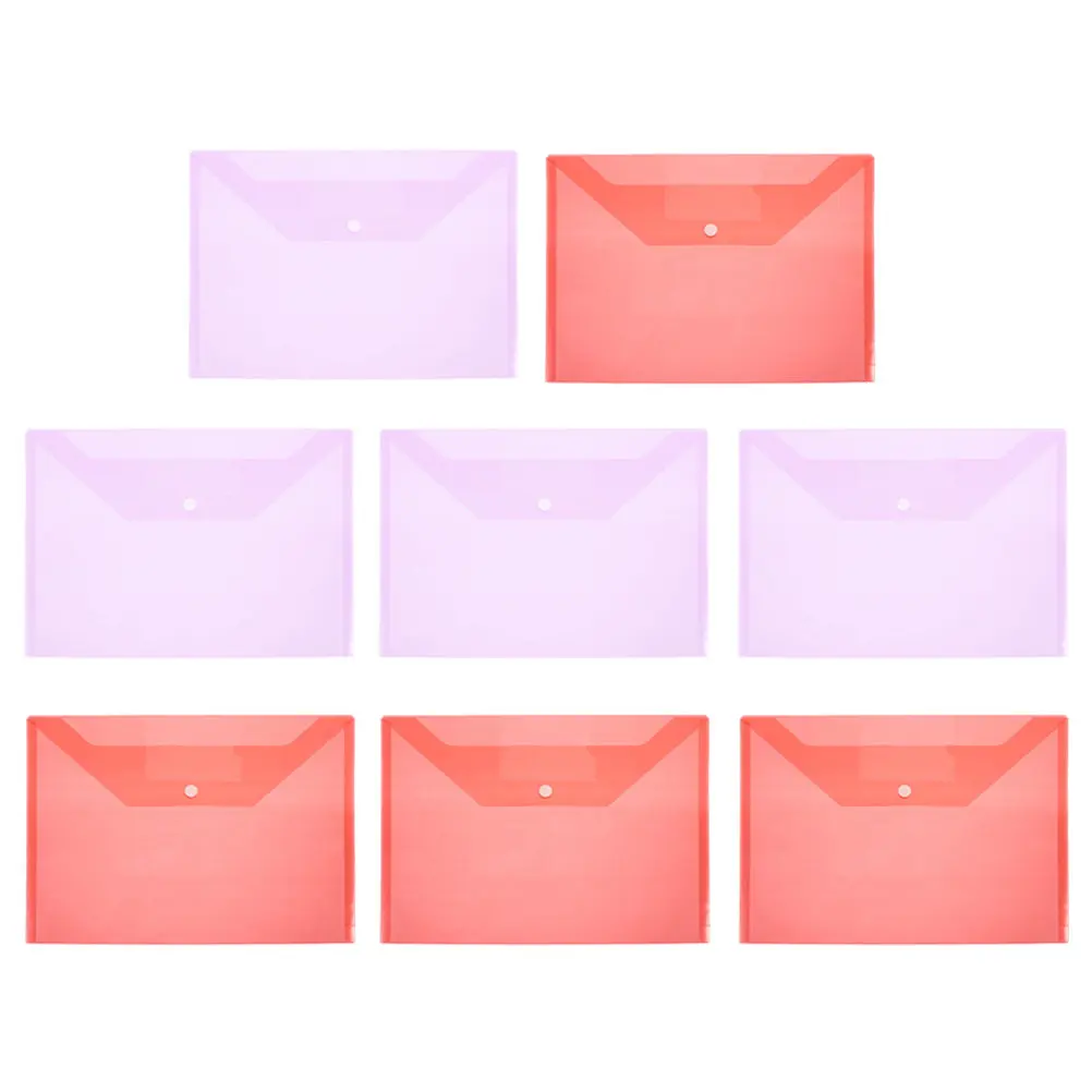 

Набор из 8 прозрачных папок-органайзеров из полипропилена с кнопкой-защелкой и передним карманом для документов формата А4, папок для проектов, канцелярских принадлежностей