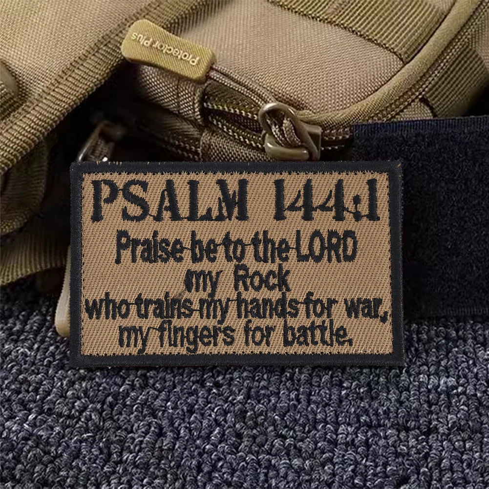 DIY Alphabet PSALM 144:1 Fabric Stickers Pure Handmade Embroidery Magic Patch Schoolbag Purse Clothing Badge Decorations