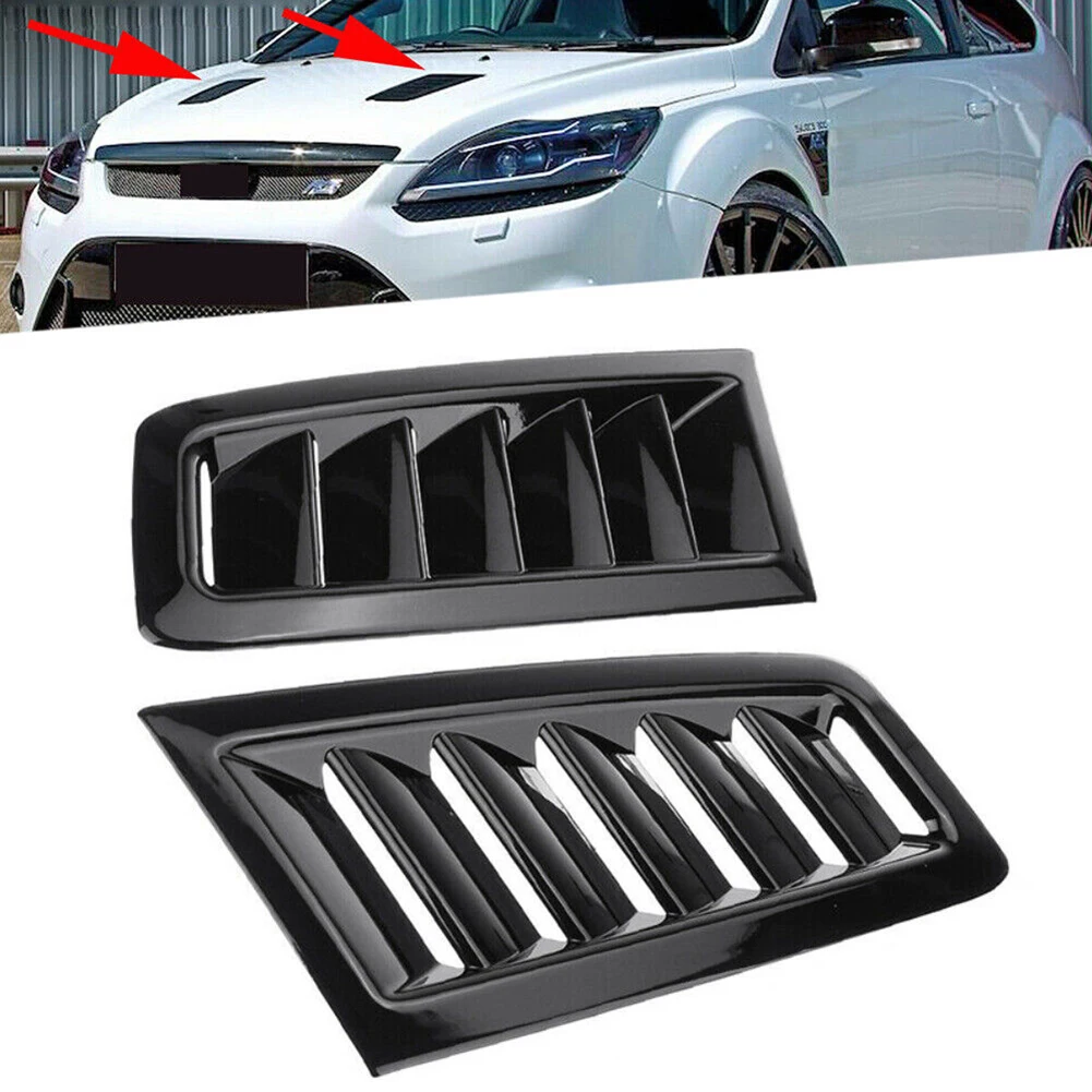 

Car Universal Hood Vent Louver Scoop Cover Air Flow Intake Gloss Black For Ford Toyota Honda Audi BMW VK Engine Accessories