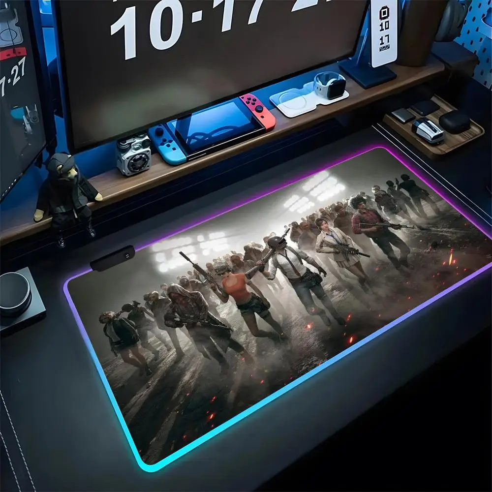 

Game P-PUBG Battlegrounds Mouse Pad Gaming Rgb Mousepad Backlit Keyboard Gamer Girl Xxl Laptop Mat Table Desk Decor Pads Deskpad