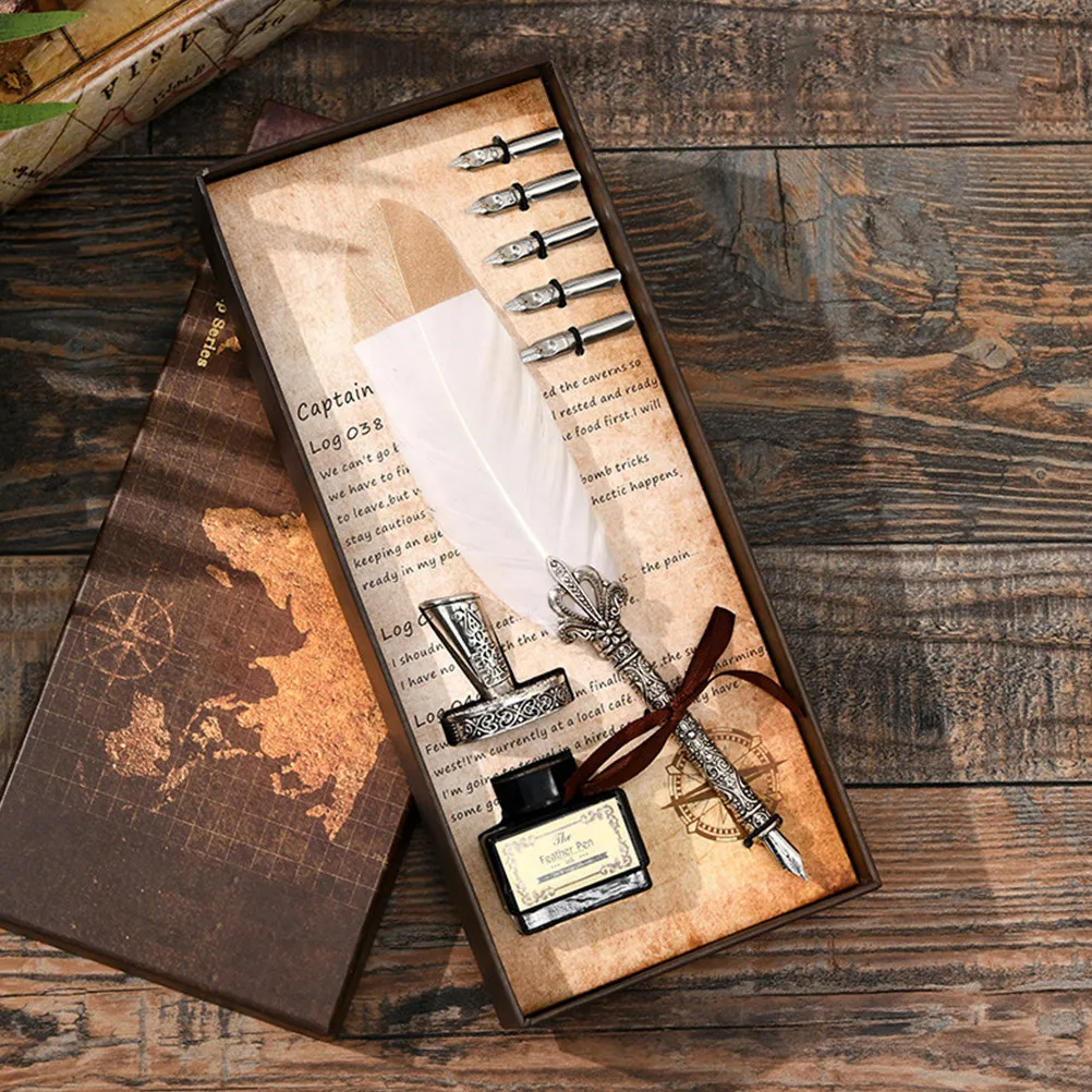 

Набор ретро-ручек с перьями: изысканная красота, комфортное использование, идеально подходит для начинающих, ручки для каллиграфии