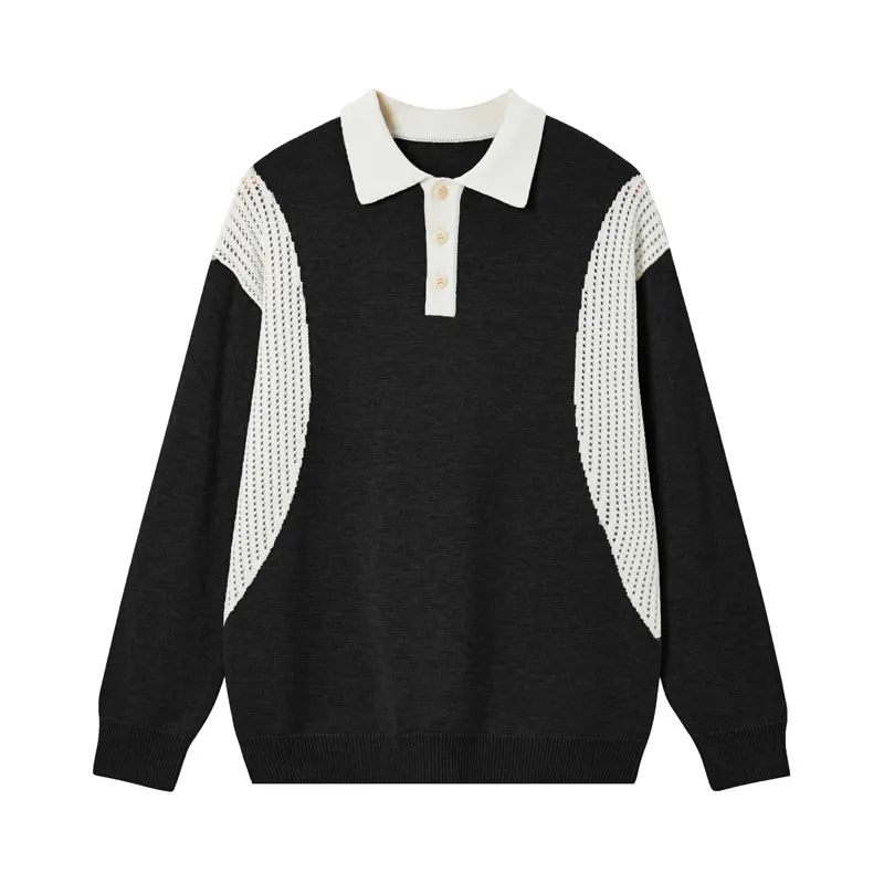 

Вязаный мужской свитер с отложным воротником, пуловеры из акрилового хлопка, зимние качественные мягкие удобные лоскутные повседневные Sueters De Hombre