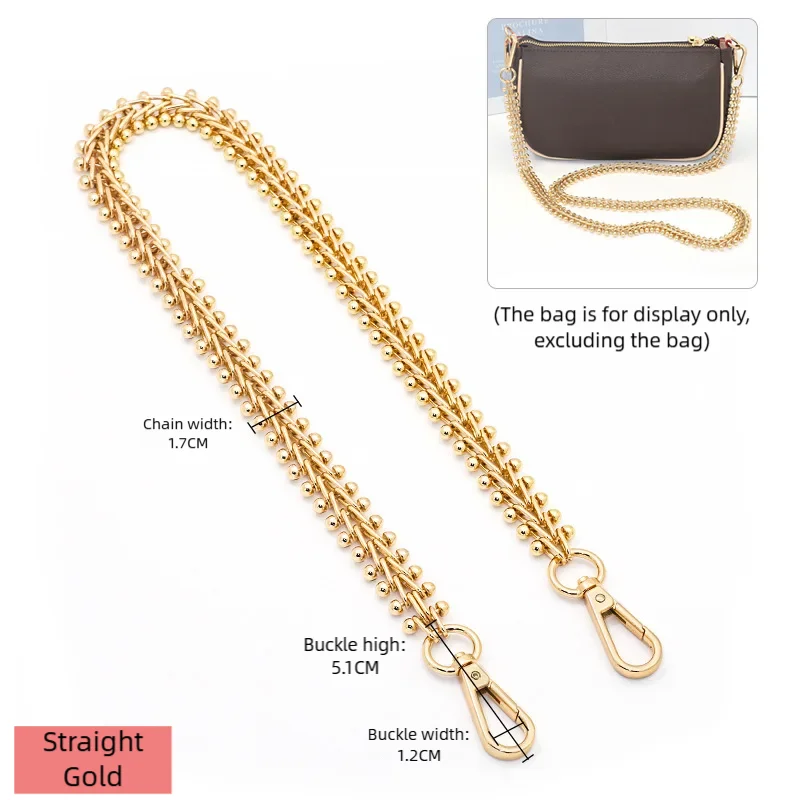 

HOLIN Heavy Chunky Purse Chain Handles Short Strap Replacement for Handbags & Shoulder Bags DIY Decor Accessory 40CM-120CM
