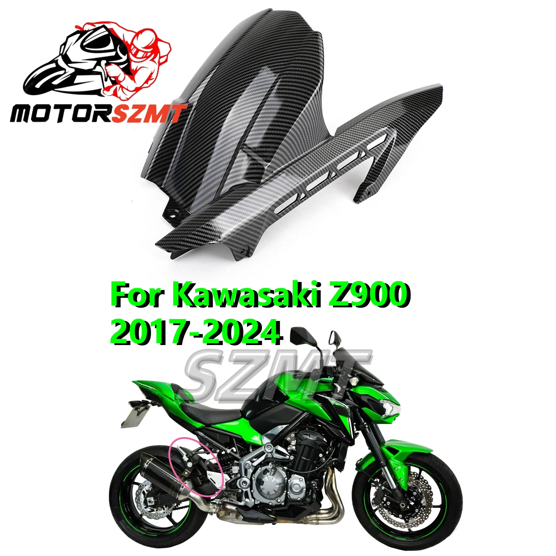 

Motorcycle Fender Rear Mudguard Cover Tire Hugger Mud Splash Guard Fairing For Kawasaki Z900 Z 900 2017-2024 Z900RS Z900 RS