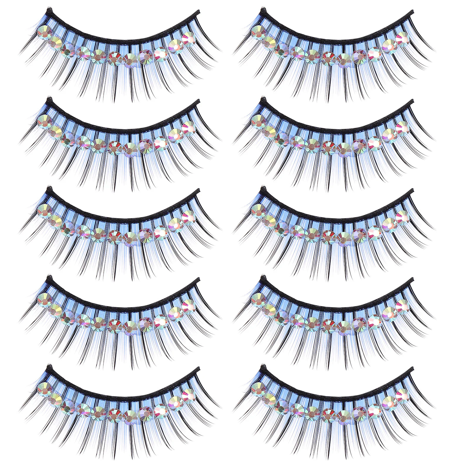 5 Pairs Magnetic Diamond False Eyelashes Miss Monalash Kit Chemical Fiber Hard Stem Makeup