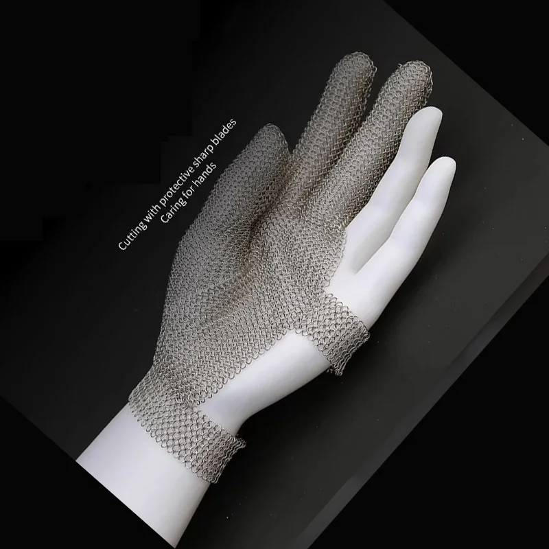 3 Finger A9 Anti Cut Metal Mesh Chainmail Stainless Steel Butcher Iron protection Safety Gloves for Meat Processing