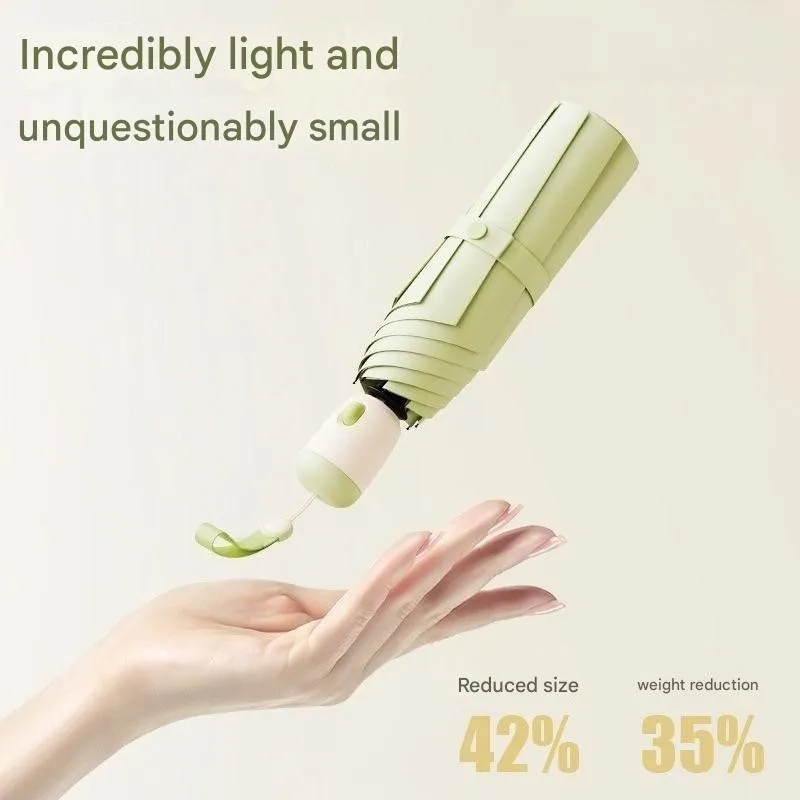 مظلة شمسية بلاستيكية ملونة وخفيفة الوزن وقابلة للطي أوتوماتيكية بالكامل للنساء مظلة للحماية من الأشعة فوق البنفسجية المشمسة والممطرة #3