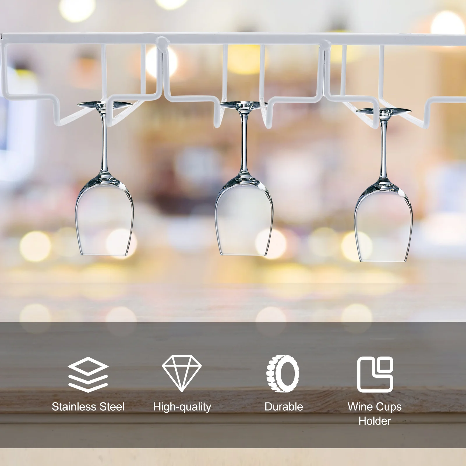 

1Pcs Stainless Steel Wine Cups Rack Multi-Layer Kitchen Organizer Glass Draining Holder Space-Saving Storage