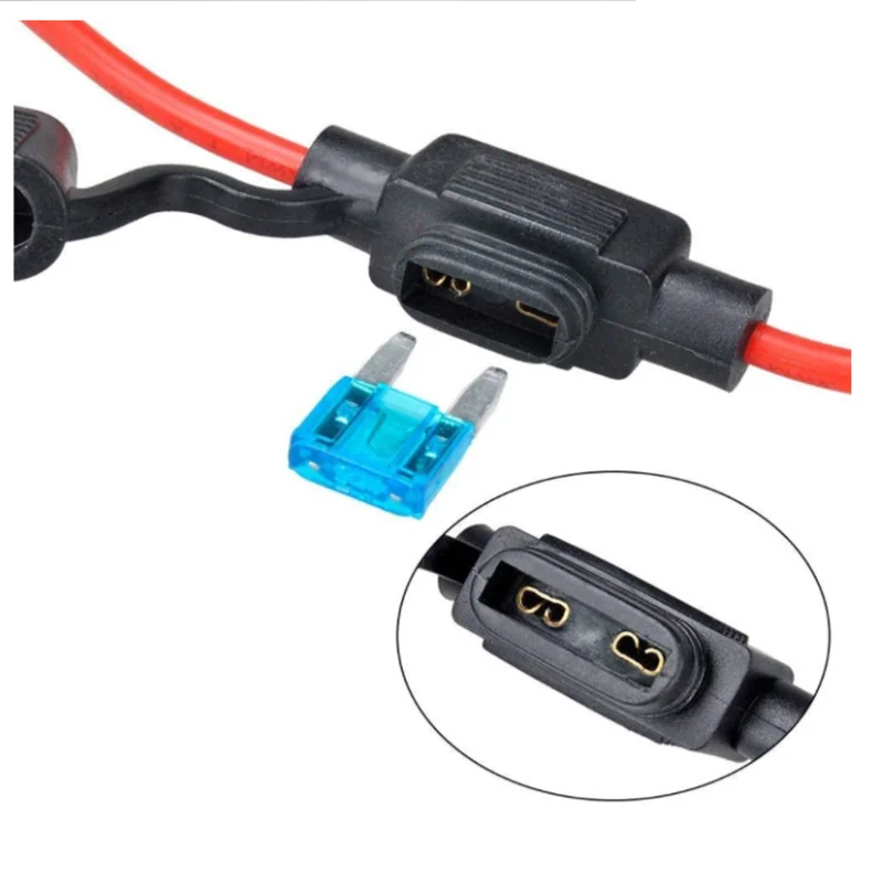 1pcs16/14/12/10AWG Waterproof Auto Fuse Holder Mini Small Medium Car Blade Fuse Wire Cable 10A 20A 30A 50A Fuse Power Socket A2