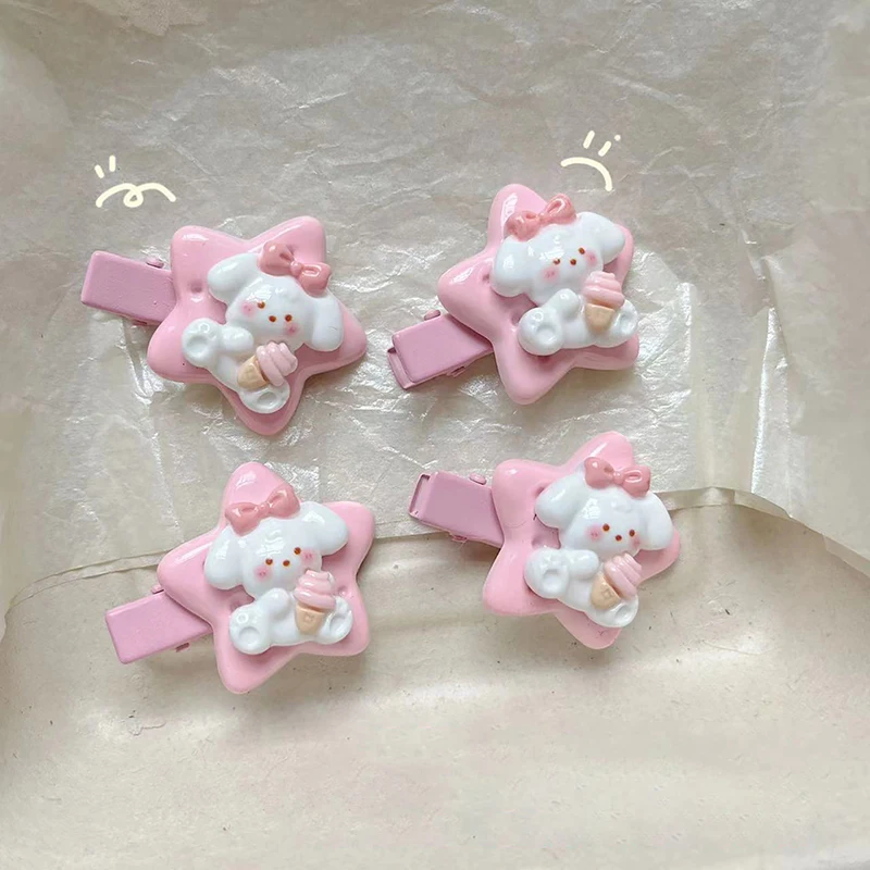 Cartoon Puppy Star Hair Clip Lovely Duckbill Clips Bangs Clip Hairpin Cute Sweet Girl Kids Pentagram Side Clip Hair Accessories