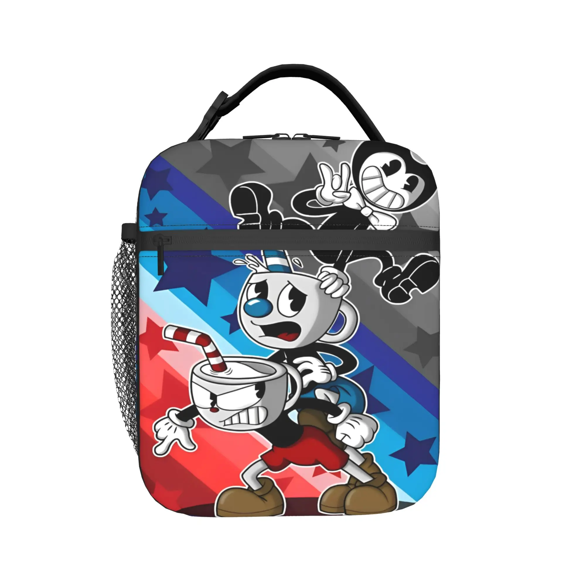 Cupheads Art Insulated Lunch Bags Thermal Bag Reusable,Lunch Container Don't Deal with the Devil High Capacity Tote Lunch Box