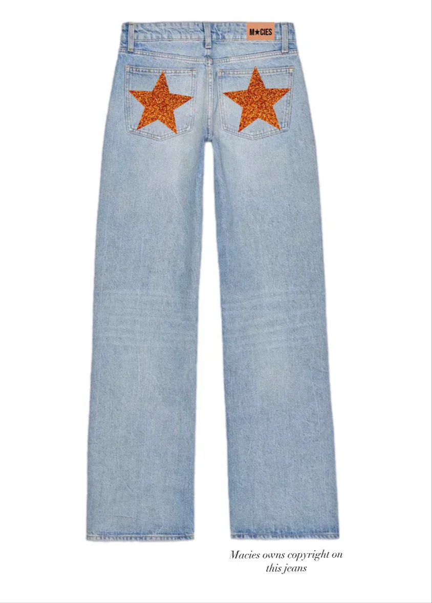 

Женские прямые джинсы с леопардовым принтом и звездами, модная одежда, синие брюки, винтажные джинсовые брюки