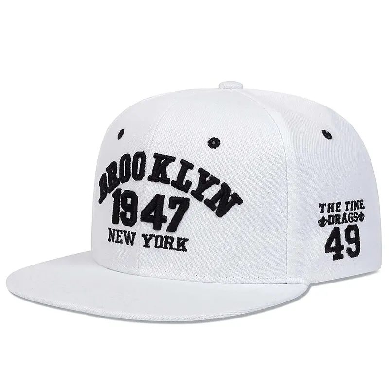 Unisex BROOKLYN 1947 Embroidery Hip-hop Hats Outdoor Adjustable Casual Baseball Caps Sunscreen Hat