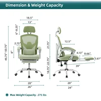 JHK Ergonomic Reclining High Back Mesh Living Room Rocking Gaming Chair Computer Desk Swivel Rolling Lumbar Support Pillow 2