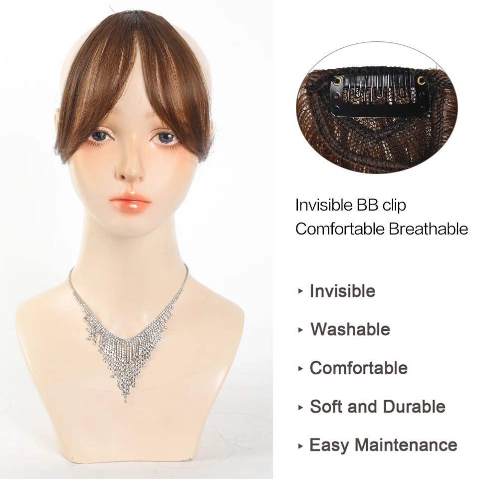 Synthetic Bangs Wig For Women With Natural Side Bangs Fluffy And Add Hair Flipper Bangs image 2