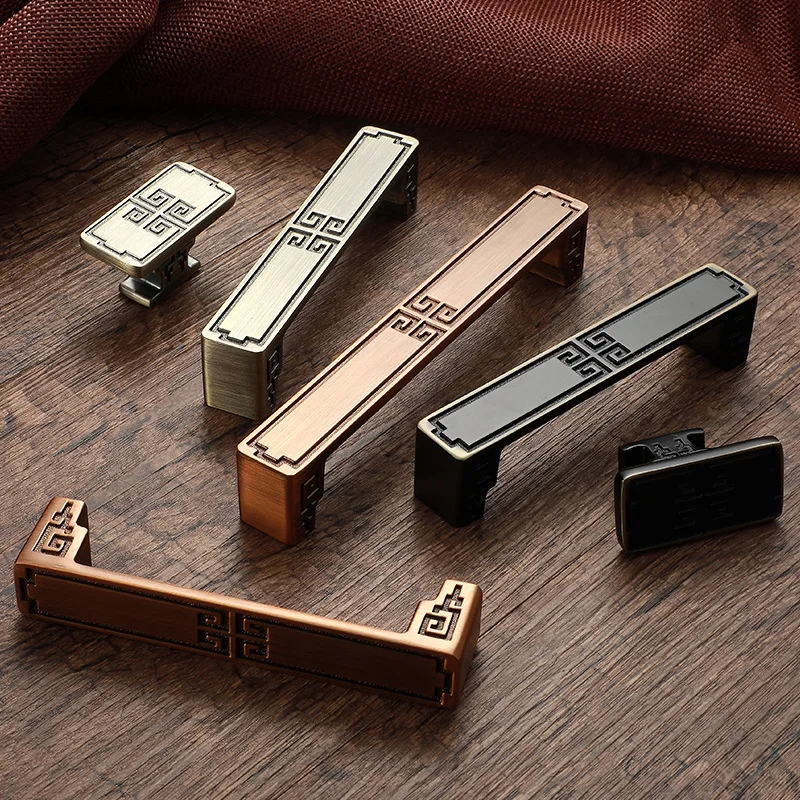 New Chinese Classicism Style Furniture Handles Bronze Handles for Cabinets and Drawers Creative Design Kitchen Cabinet Handles