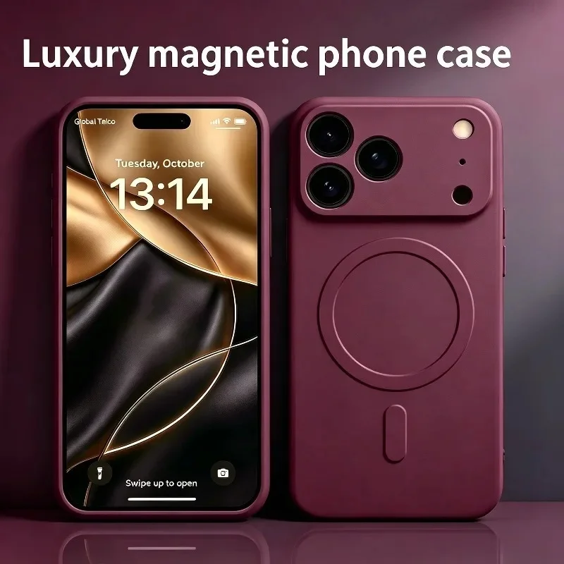 For Magsafe Wireless Charging Original Liquid Silicone Case For IPhone 18 17 16 15 14 13 12 11 Pro Max Mini Magnetic Back Cover