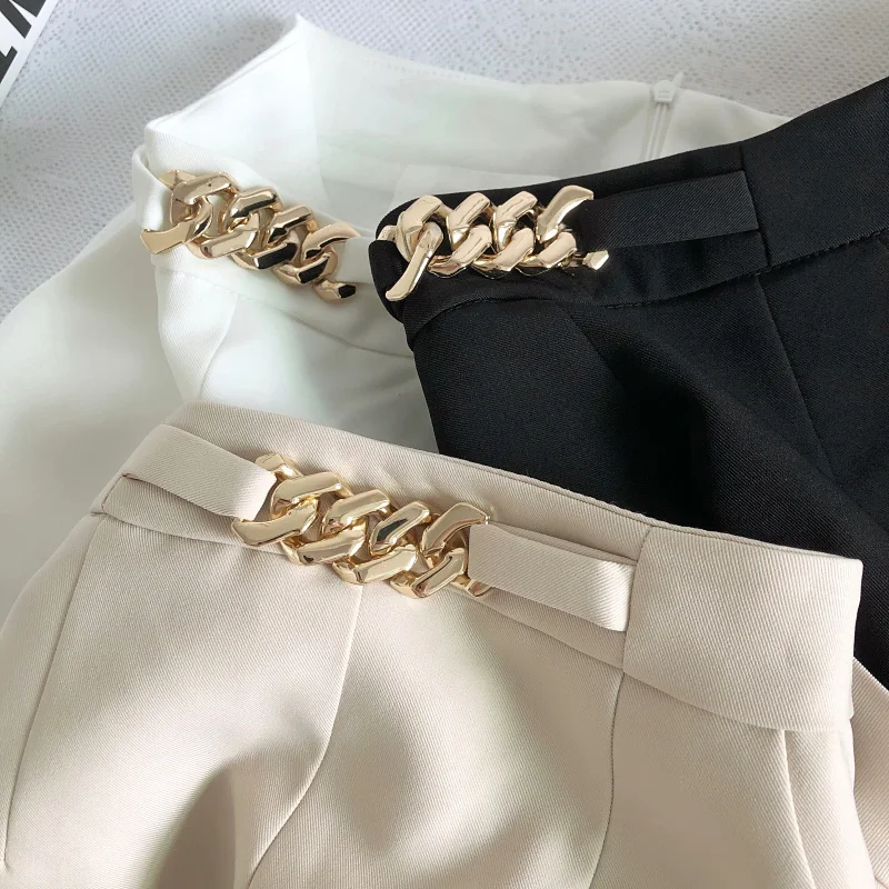 ITOOLIN موضة غير رسمية سلسلة نسائية دعوى السراويل عالية الخصر ضئيلة ألف خط السراويل مكتب فضفاض مستقيم بنطلون المرأة 2024 الصيف #4