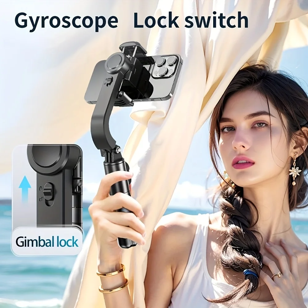 Single-Axis Gimbal Stabilizer Auto Balance Selfie Stick with Remote Anti-Shake Tripod Compatible with IPhone/Android