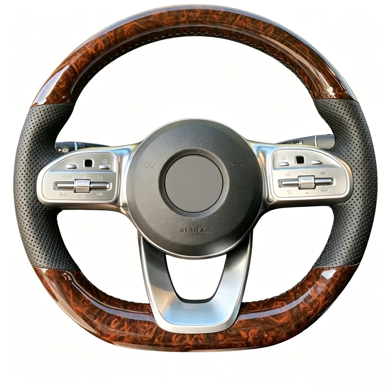 

Car Steering Wheel Cover for Mercedes-Benz S-Class W222 GLC A-Class W177 C-Class W205 E-Class W213 DIY Hand Sewing Leather