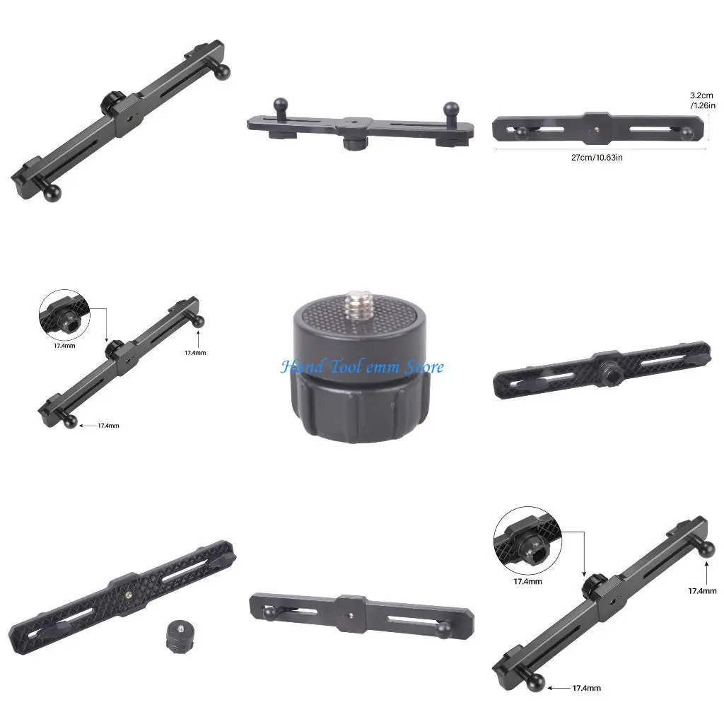 

H37F 17mm Sphere Base Divider Link for Double Device Mounting Car Cup Owner Stands Panel Extenders Live Broadcast Equipment