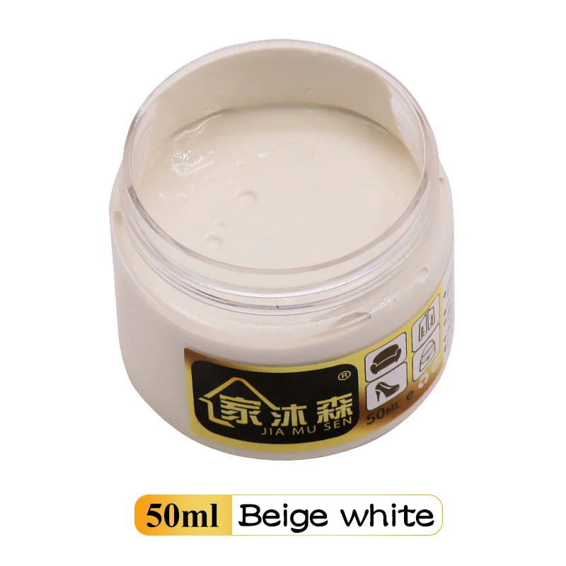 50ml Creamy-White Leather Cream Leather Restoration Holes Scratch Cracks Leather Sofa Bag Shoes Clothes Shoe Cream Acrylic Paint