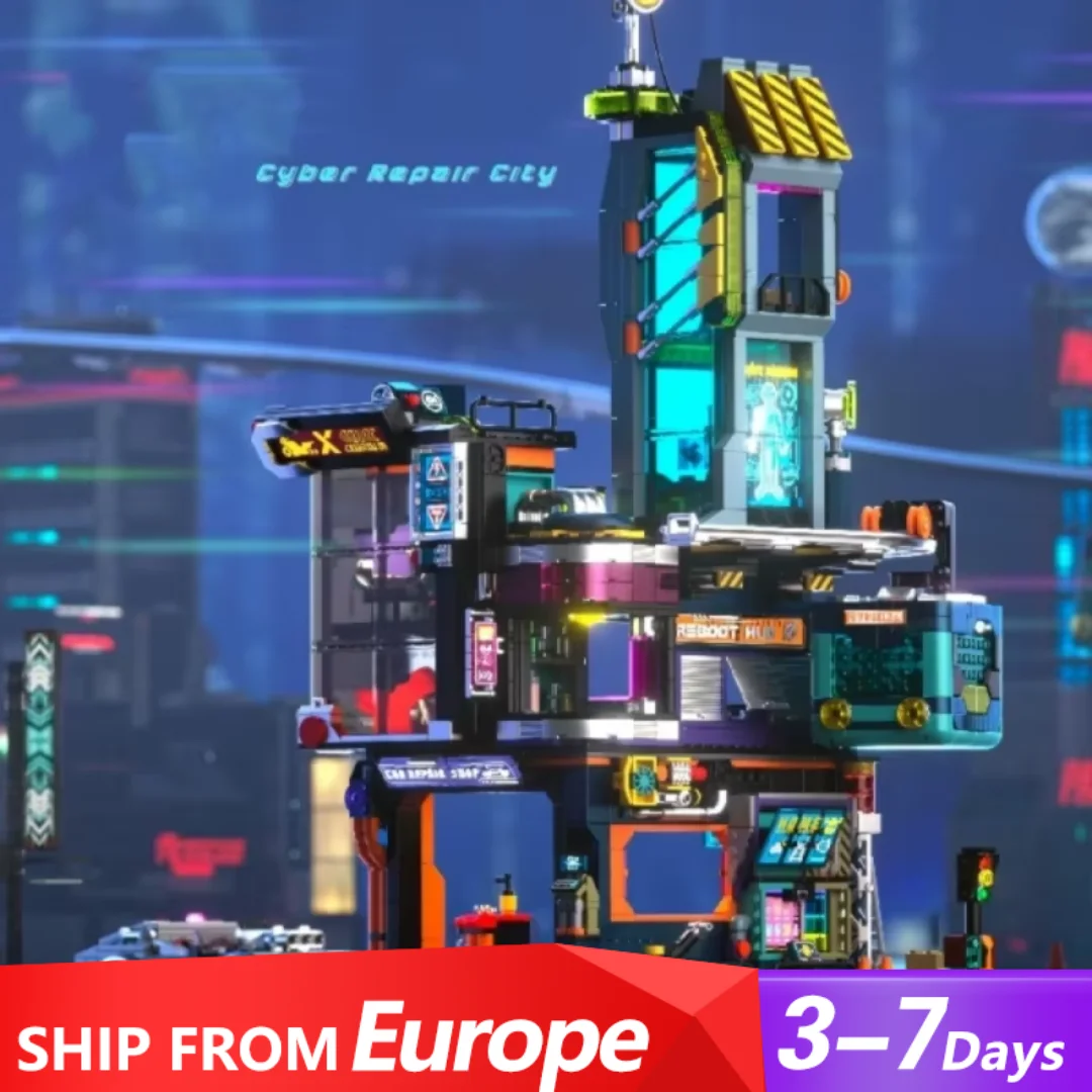 2098PCS Cyber Repair House Gebäude-Sets, City Apartment Store Architektur Modulare Gebäude Blöcke Modellbausatz, Geschenk für Erwachsene