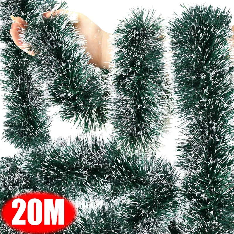 2/20M Christmas Ribbon Garland Green Cane Ribbon Garland DIY Xmas Tree Hanging Pendent Wedding Party Home Decoration Supplies