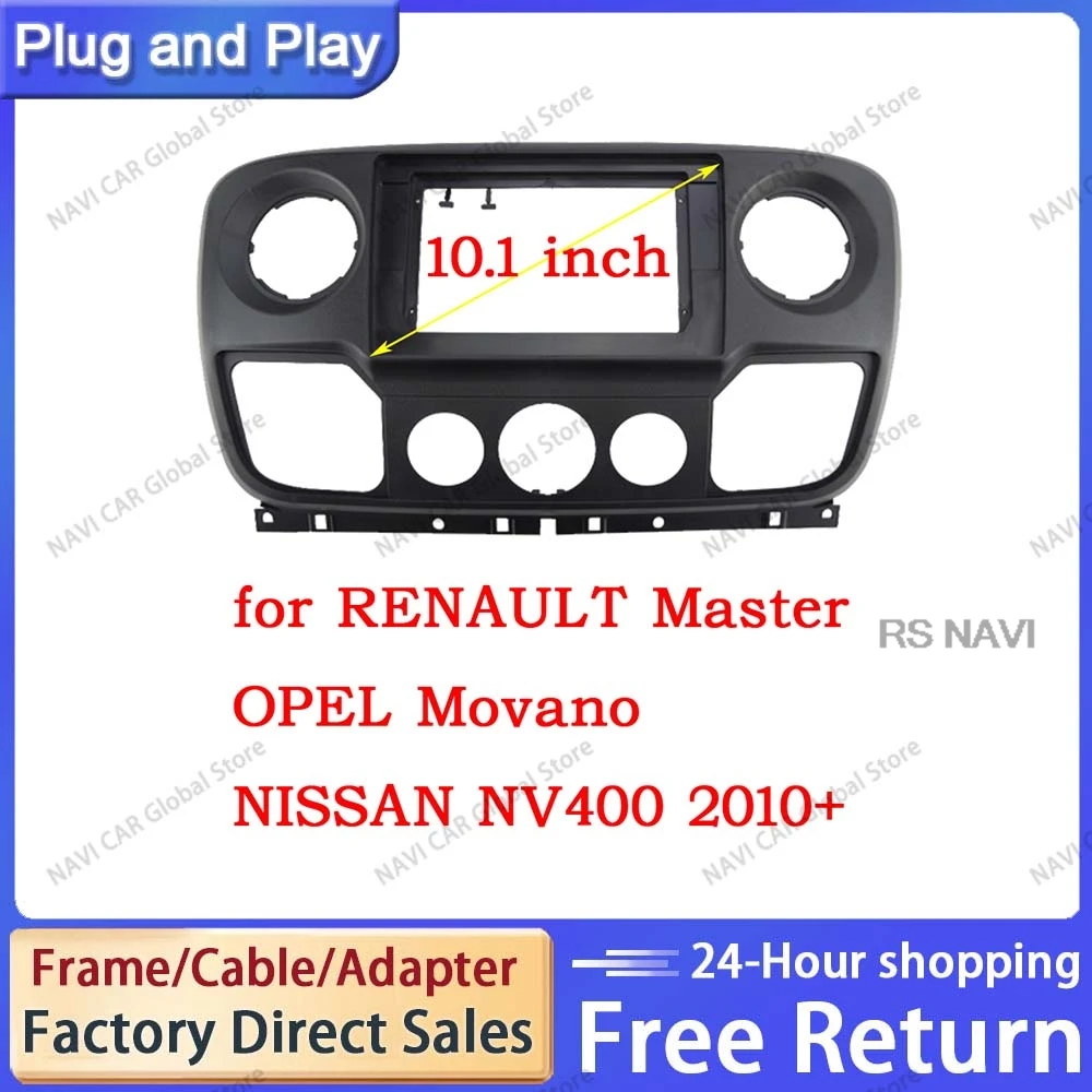 NAVI Car Radio Fascia Frame For Renault Master Nissan NV400 Opel Movano Vauxhall Movano 2010-2018 10 inch Panel Harness Canbus