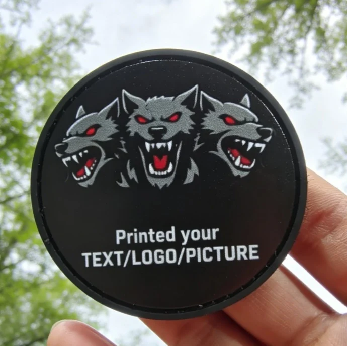 Custom PVC Silicone For Backpack Equipment, With Custom 3D Rubber Sticker Attached To The Hook-And-Loop