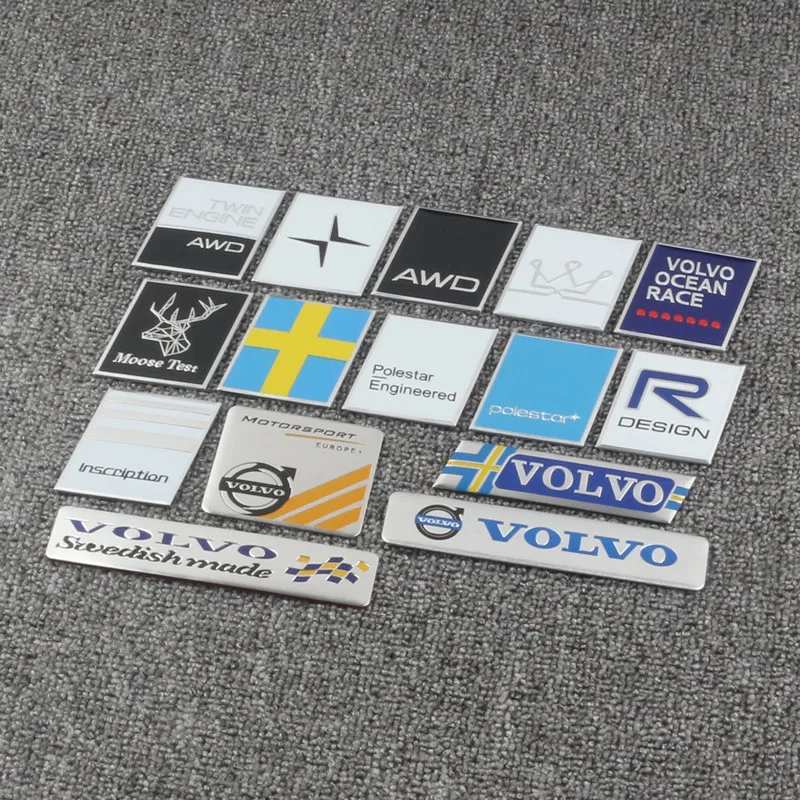 Auto Logo Aufkleber Emblem Aufkleber Dekoration Zubehör Für Volvo Rdesign Polestar AWD V50 S60 XC60 S40 XC40 XC90 V60 S80 S90 V90