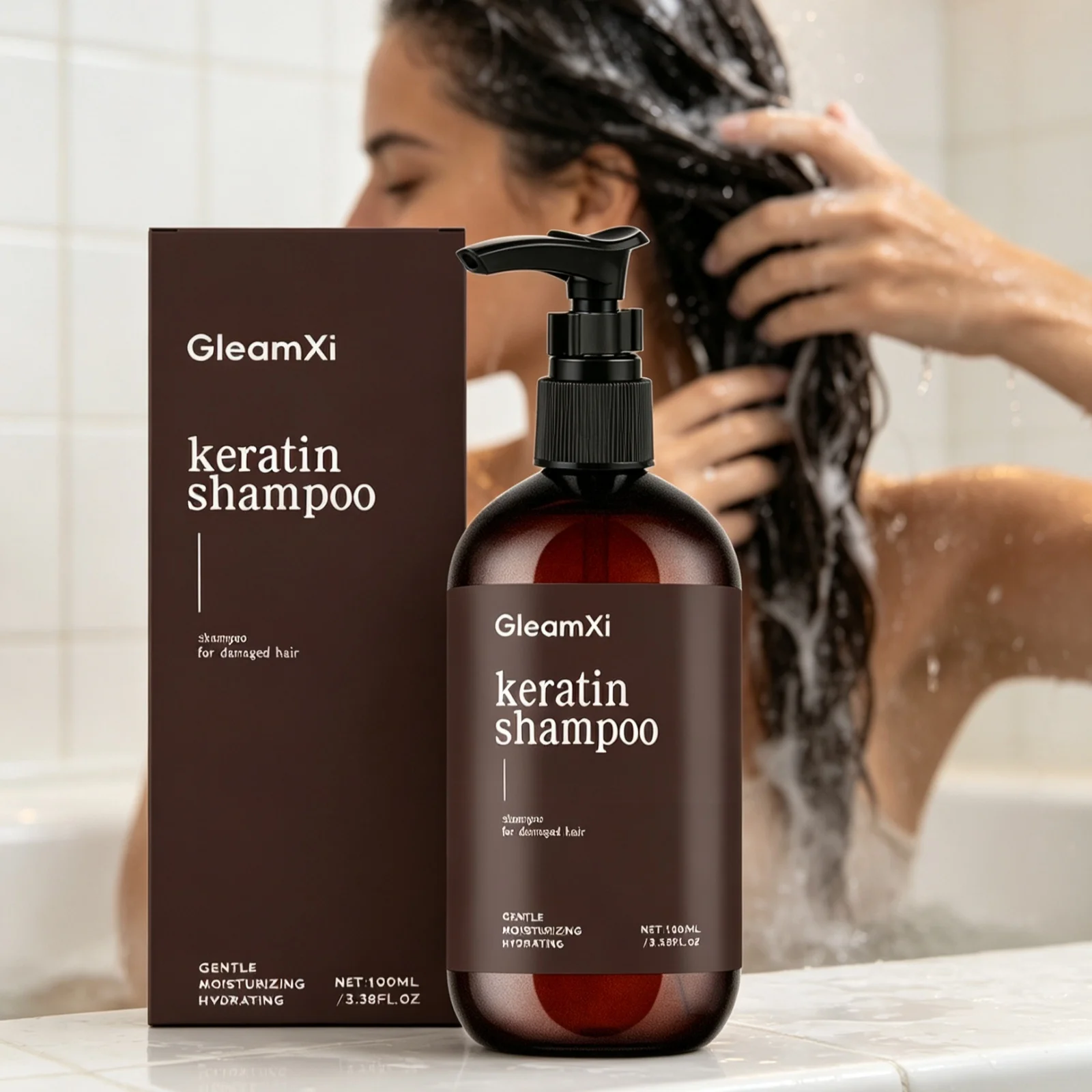 GleamXi Hydrating Shampoo Deep Moisturizing Scalp Reduce Frizzy Hair Improve Texture Controlling Oil Damage Repair Hair Shampoo