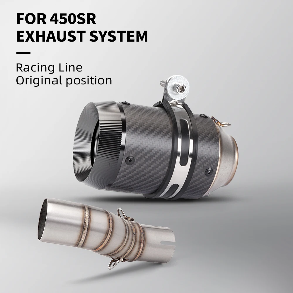 

For 450sr NK450SR modified stainless steel sliding in the middle link pipe escape motorcycle exhaust system 51mm pipe muffler
