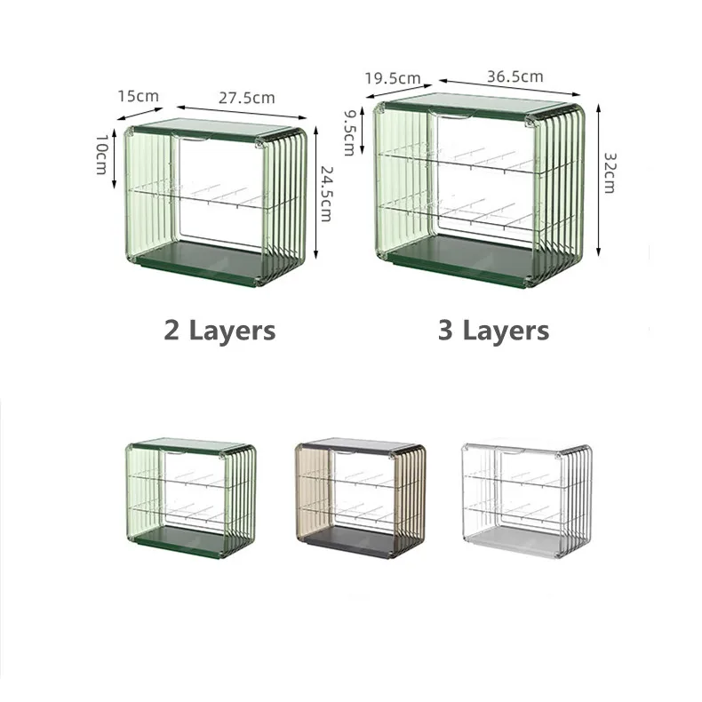 Imagem -06 - Acrílico Desktop Display Stand Dustproof Transparente Personagem de Animação Modelo Caixa de Armazenamento Luz Luxo Decoração do Brinquedo