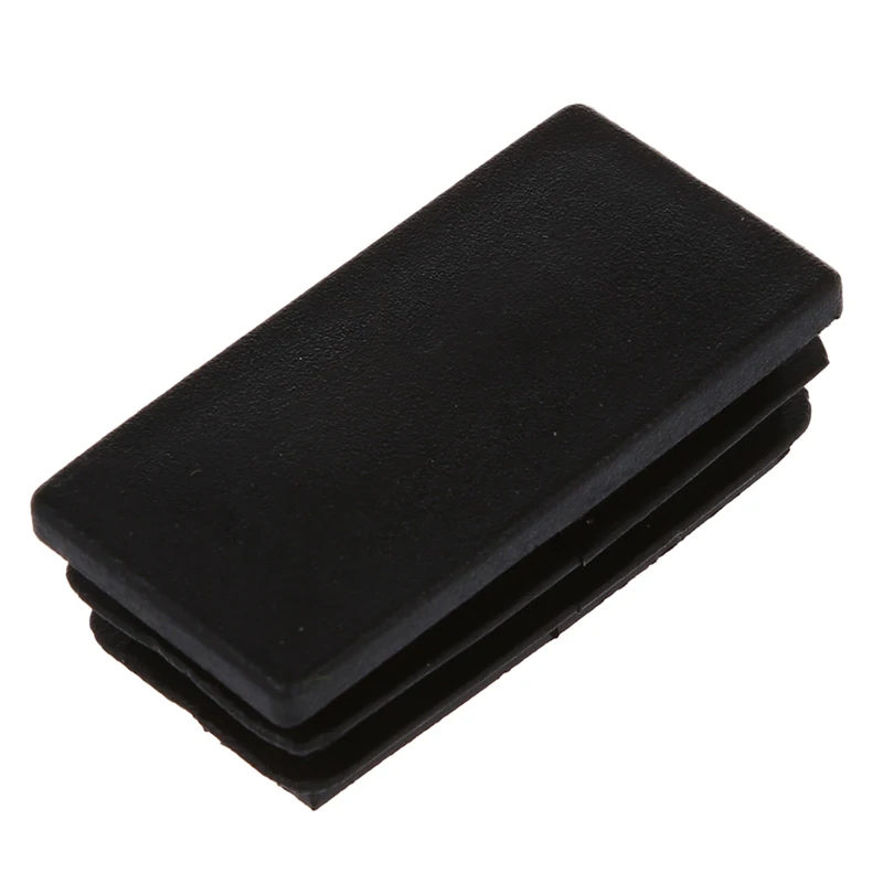 فلاش تريند أنبوب بلاستيكي مستطيل إدراج نهاية غطاء تقطيع 25X50mm 10 قطعة أسود