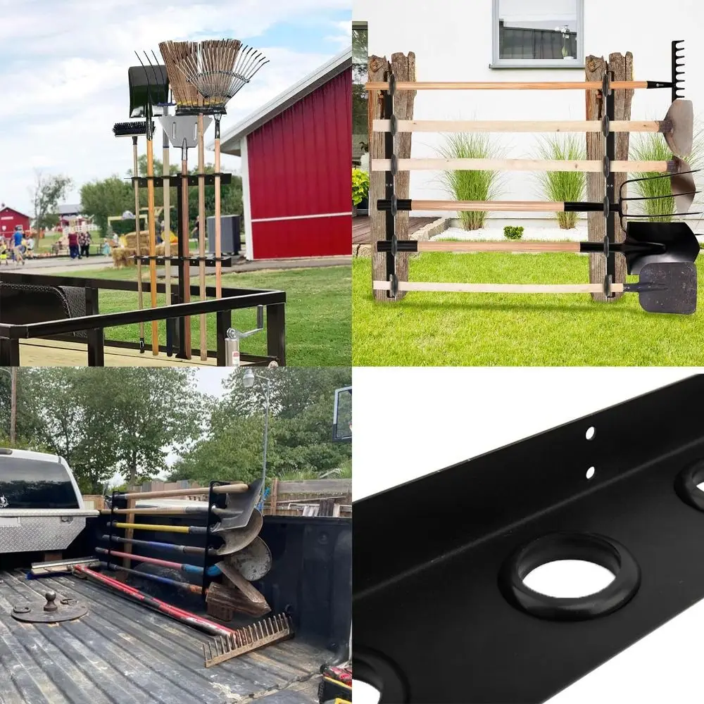 

Durable Construction Tool Rack Easy Install Heavy Duty Landscape Truck Rack Space Saving Easy To Use Shovel Rack