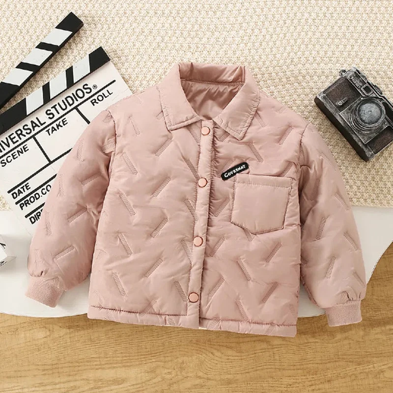 خريف شتاء جديد بنين بنات سترة الصلبة بطانة أفخم سميكة الدافئة التلبيب واحدة الصدر معطف ل 2-12Y في سن المراهقة الاطفال القطن أبلى #2