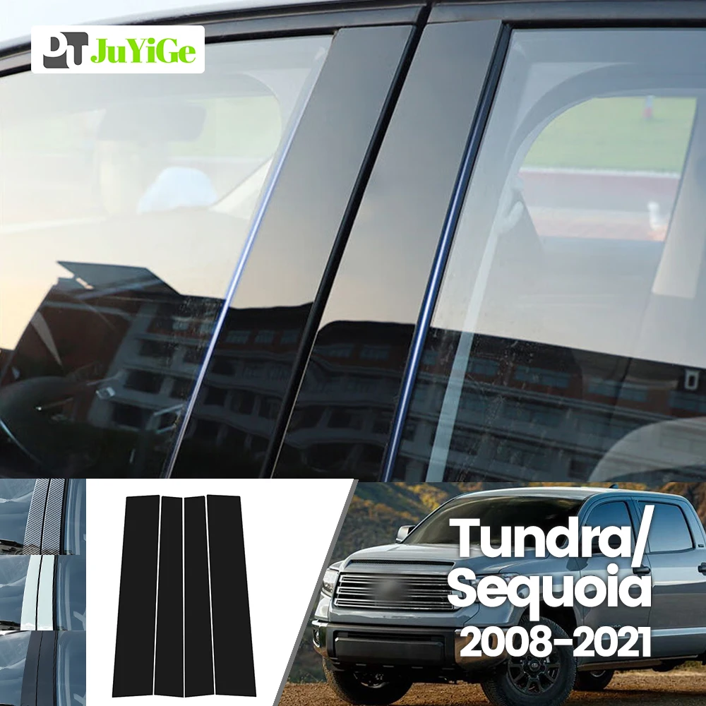

For Toyota Tundra Sequoia 2008-2021 2009 2010 2011 2012 2013 2014 2015 2016 Bright Black Carbon Fibre Window Door B C Sticker