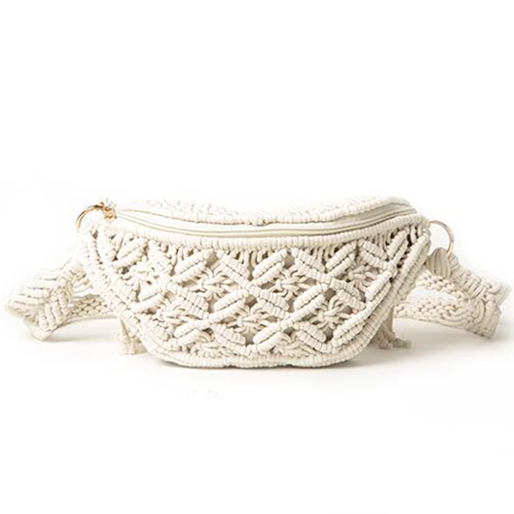 

Japanese Straw Bag Portable Rattan Weave Bag Fashion All-Matching Woven Bag Waist Bag Chest Bag A