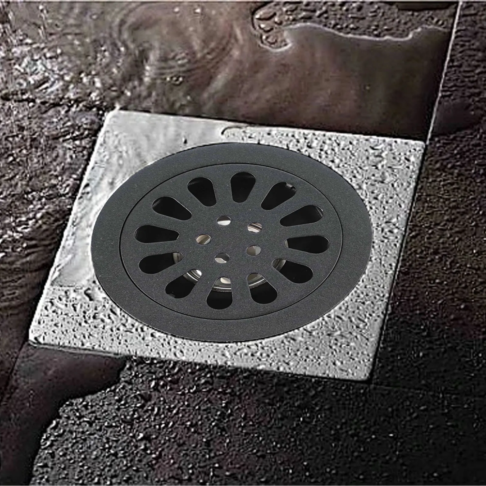 

Bathroom Floor Drain 304 Stainless Steel Drain Bathroom Shower Room Long-lasting Performance Secure Seal Sturdy Construction