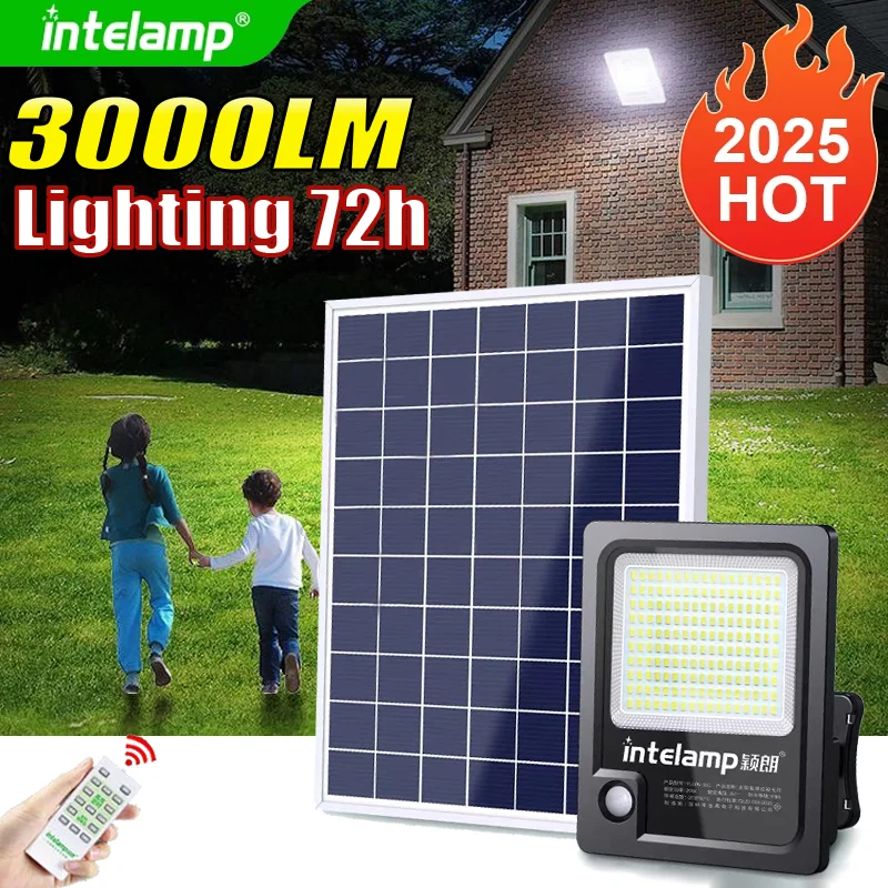

3000LM Solar Flood Light Outdoor Solar Lamp Sunlight Motion Sensor Light Remote Control Waterproof Garden Street Wall Yard Lamp