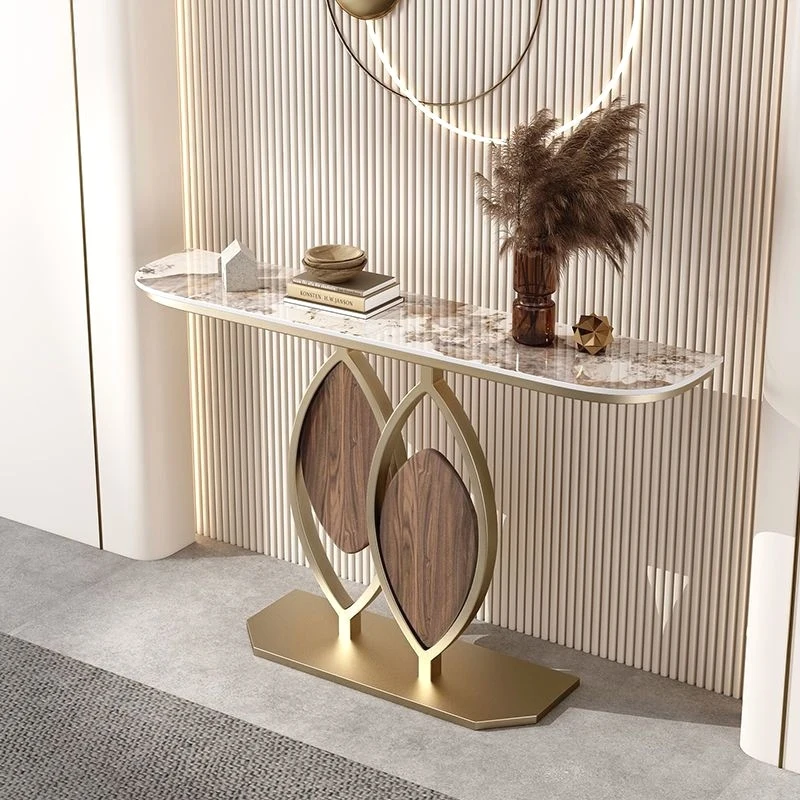 Italian Slate Console Tables Modern Console Tables for Hallway Home Living Room Furniture Nordic Semi-circular Porch Cabinet