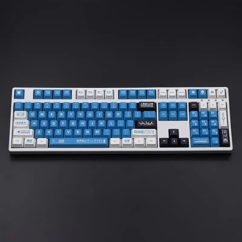 Blue keycaps cherry profile PBT sublimation suitable for GMK 61/64/68/84/87/96/980/104/108 mechanical keyboard